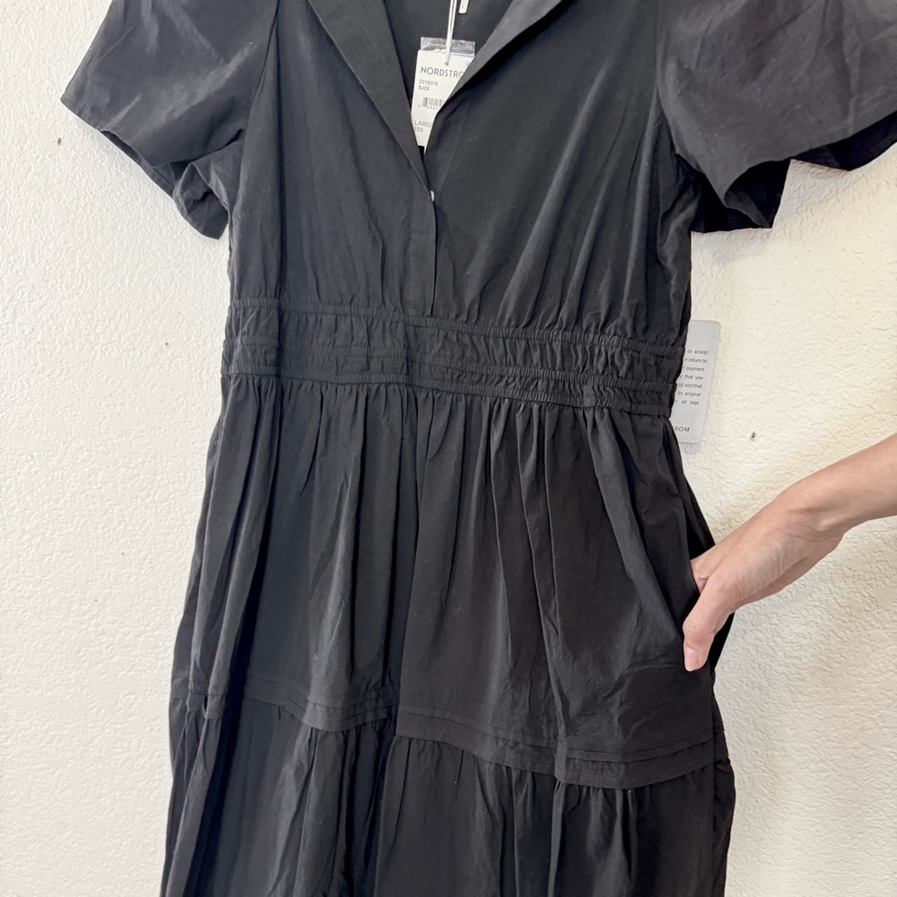 NEW WITH TAGS! Black Tiered Cotton Maxi Dress by Stitchdrop from Nordstrom - Picture 5 of 10